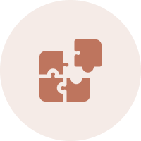 Puzzle pieces icon on dark background.
